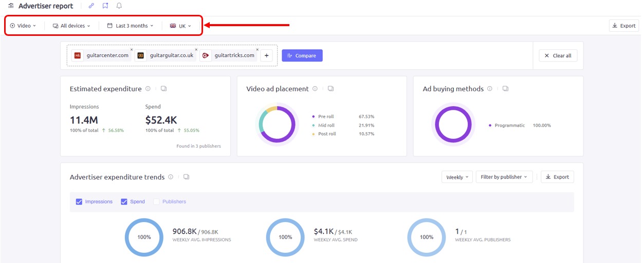 How to change the settings in your report in AdClarity &mdash; Advertising Intelligence